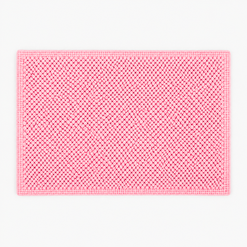 Tapis de bain en coton bouclé • Rose pâle