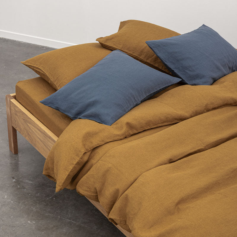 Mocha linen bed set for two people - MOST