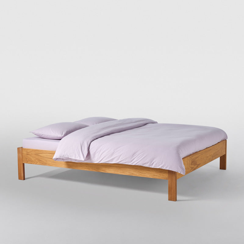 Housse de couette en percale de coton lavé 120 fils • Lilas