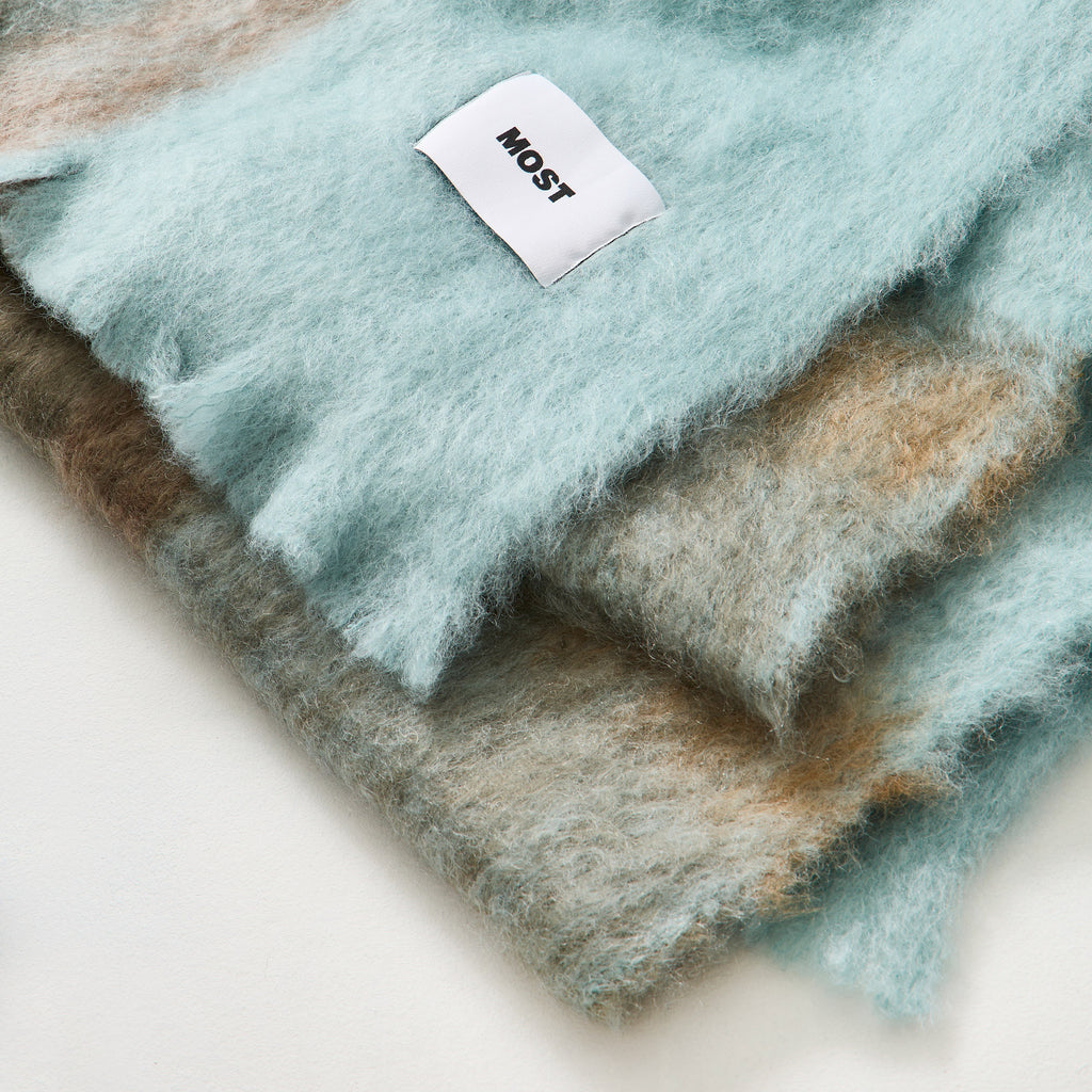 Plaid mohair - Bleu