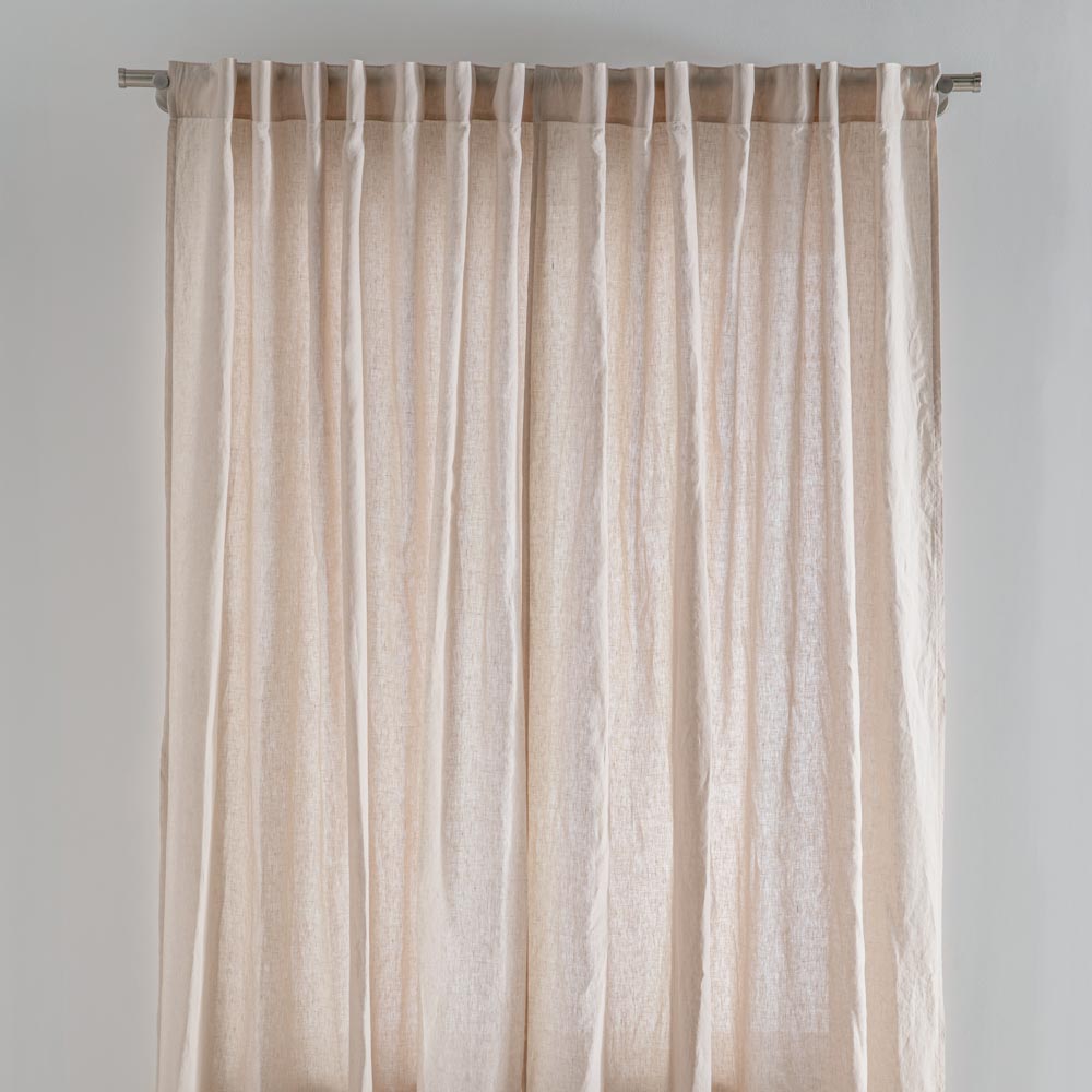 Double Rideaux à Rufflette Violet 142x143 Cm + Bande Tissu Assortie 63x140 Cm