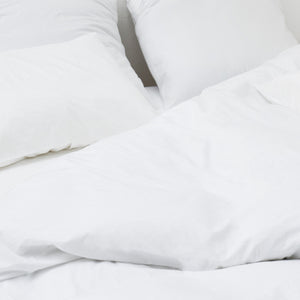 linge de lit haut de gamme percale de coton lavé egyptien peigne blanc portugal Most