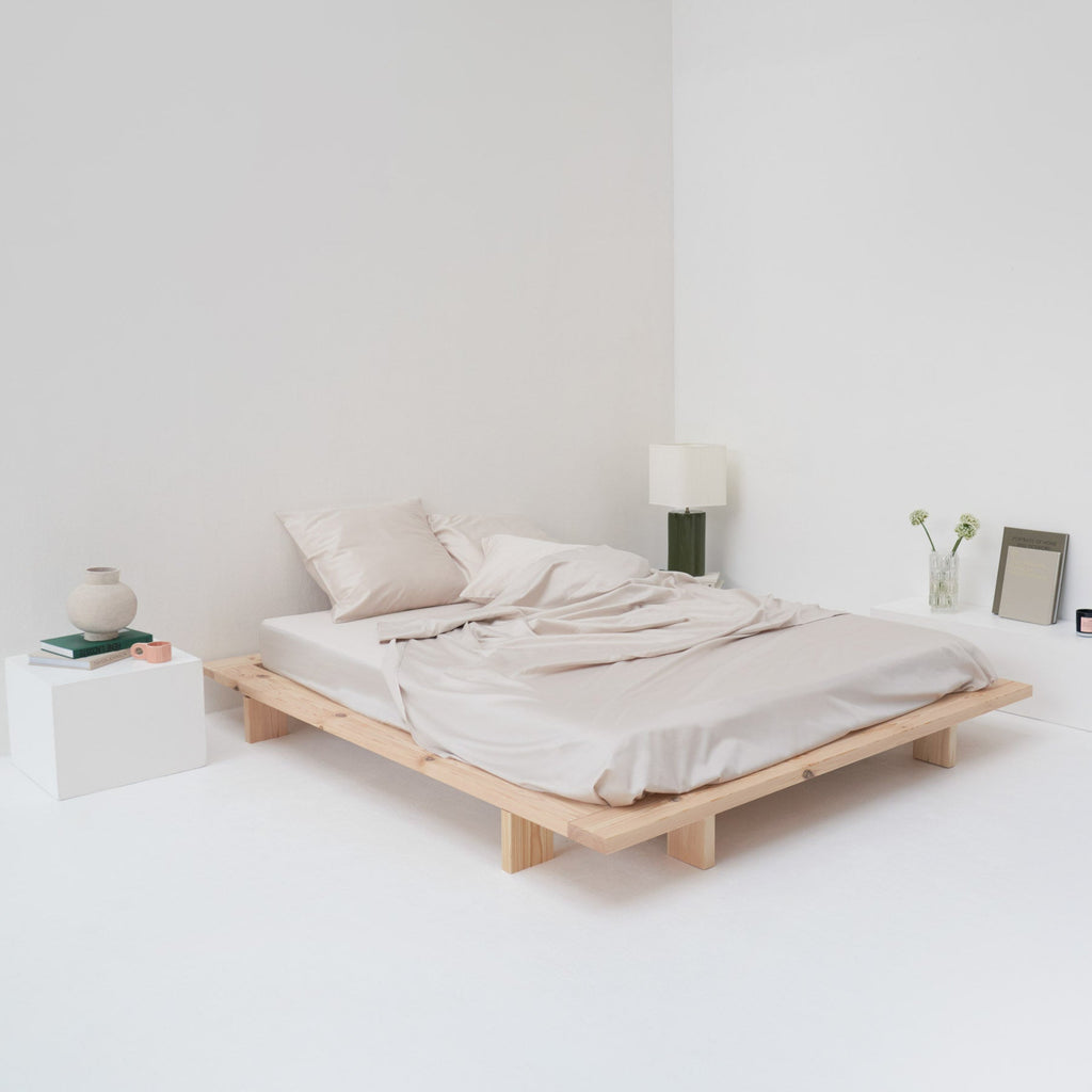 Egyptian Cotton Sateen Flat Sheet • Sand Beige