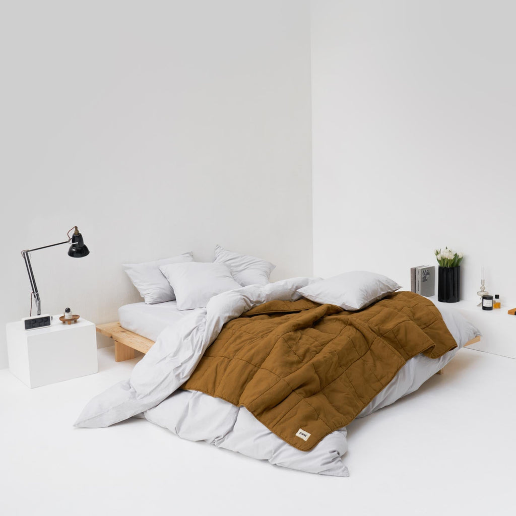Washed linen comforter • Moka