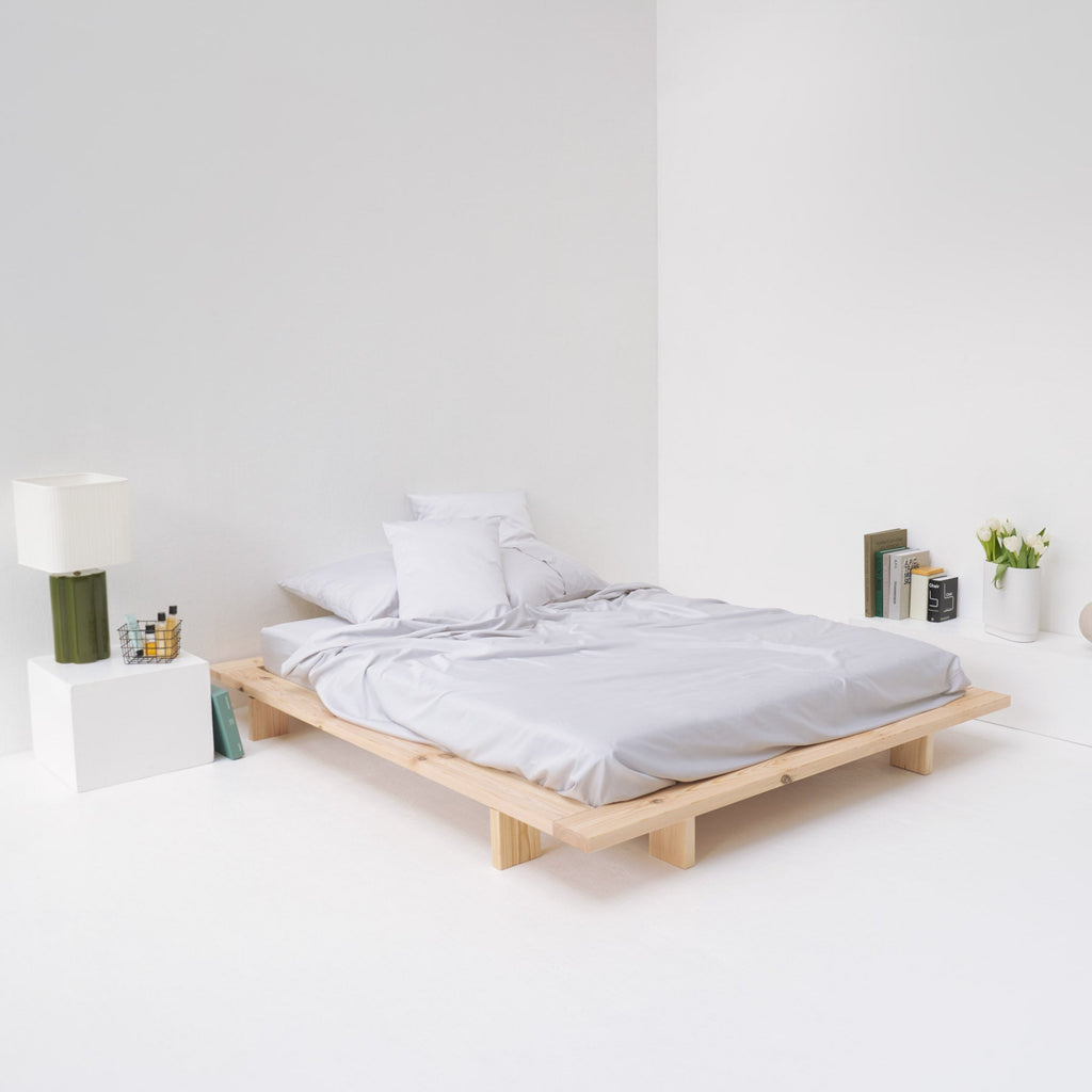 Egyptian Cotton Sateen Flat Sheet • Pebble Grey