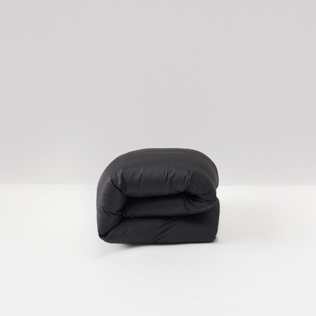 housse de couette haut de gamme satin coton egyptien gris graphite most