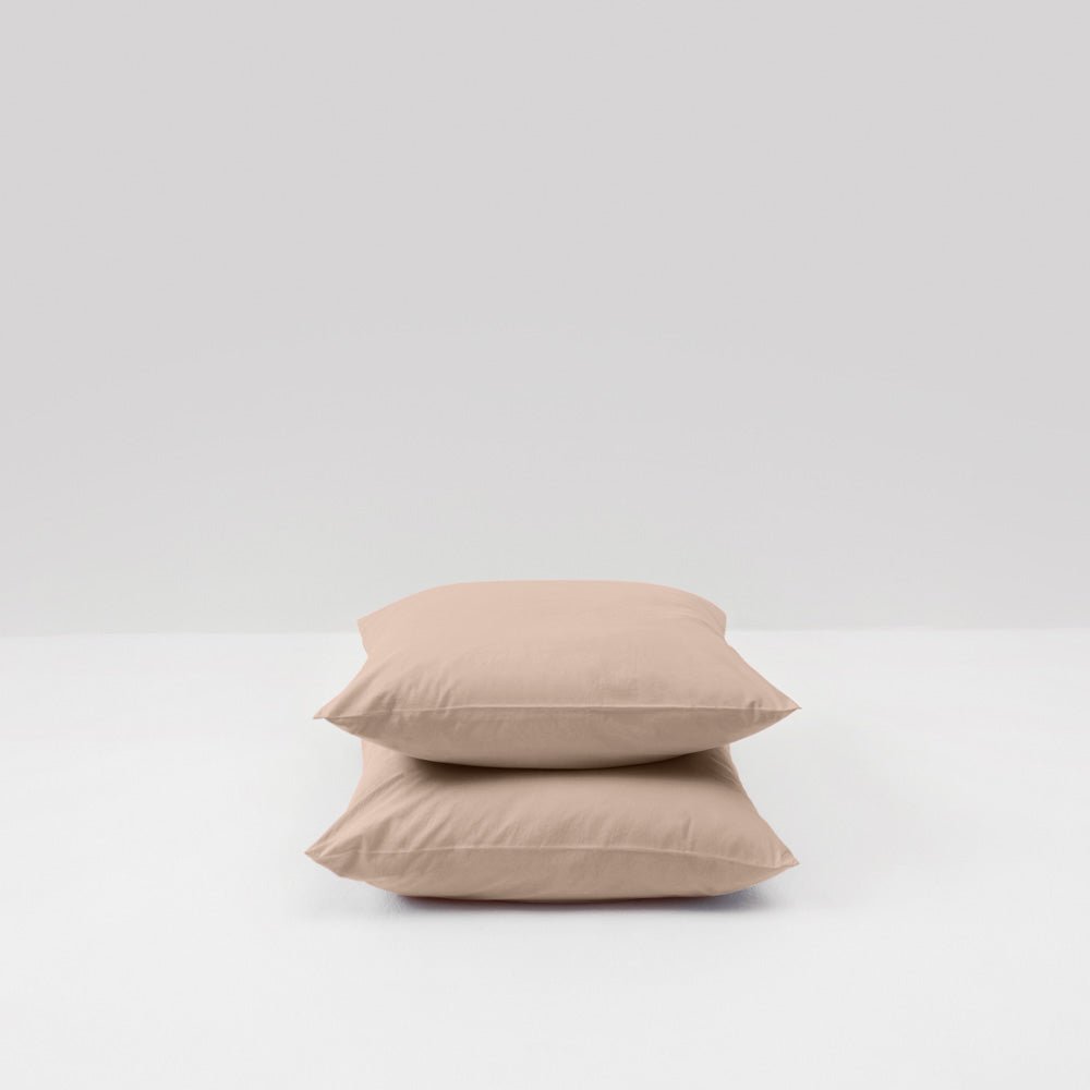 2 pillowcases in washed cotton percale 120 threads • Clay Beige