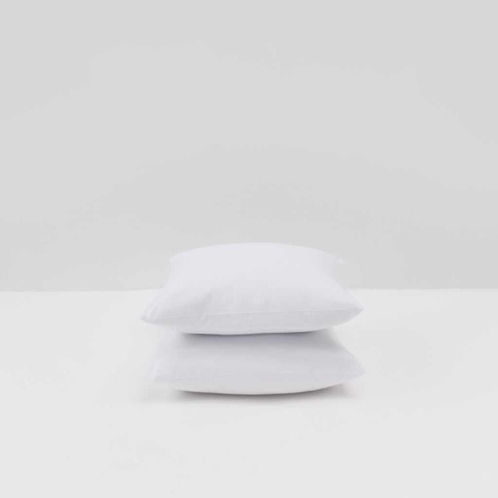 2 pillowcases in washed cotton percale 120 threads • White