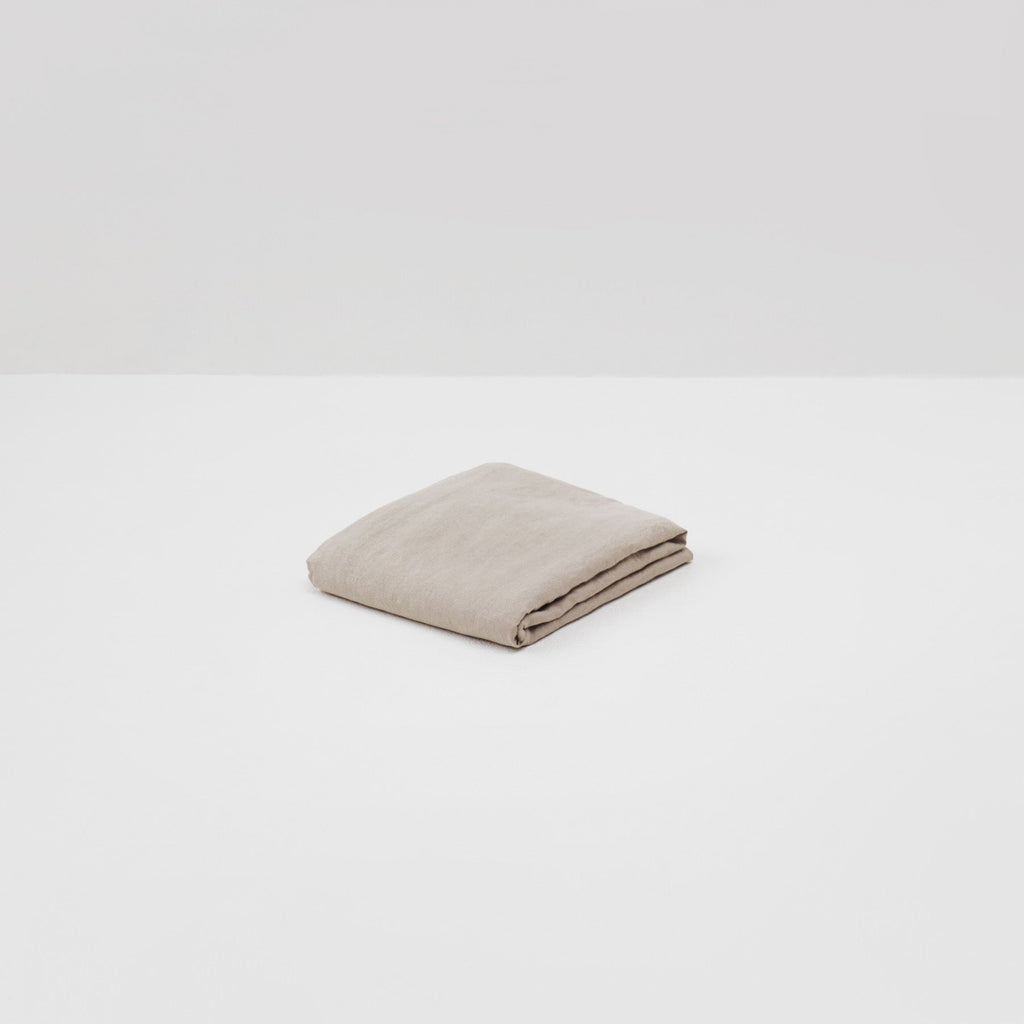 Natural washed linen fitted sheet
