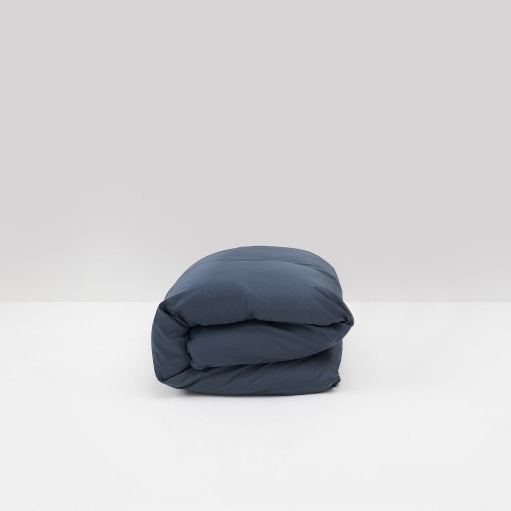 Housse de couette en satin coton égyptien 300 fils • Bleu Orage