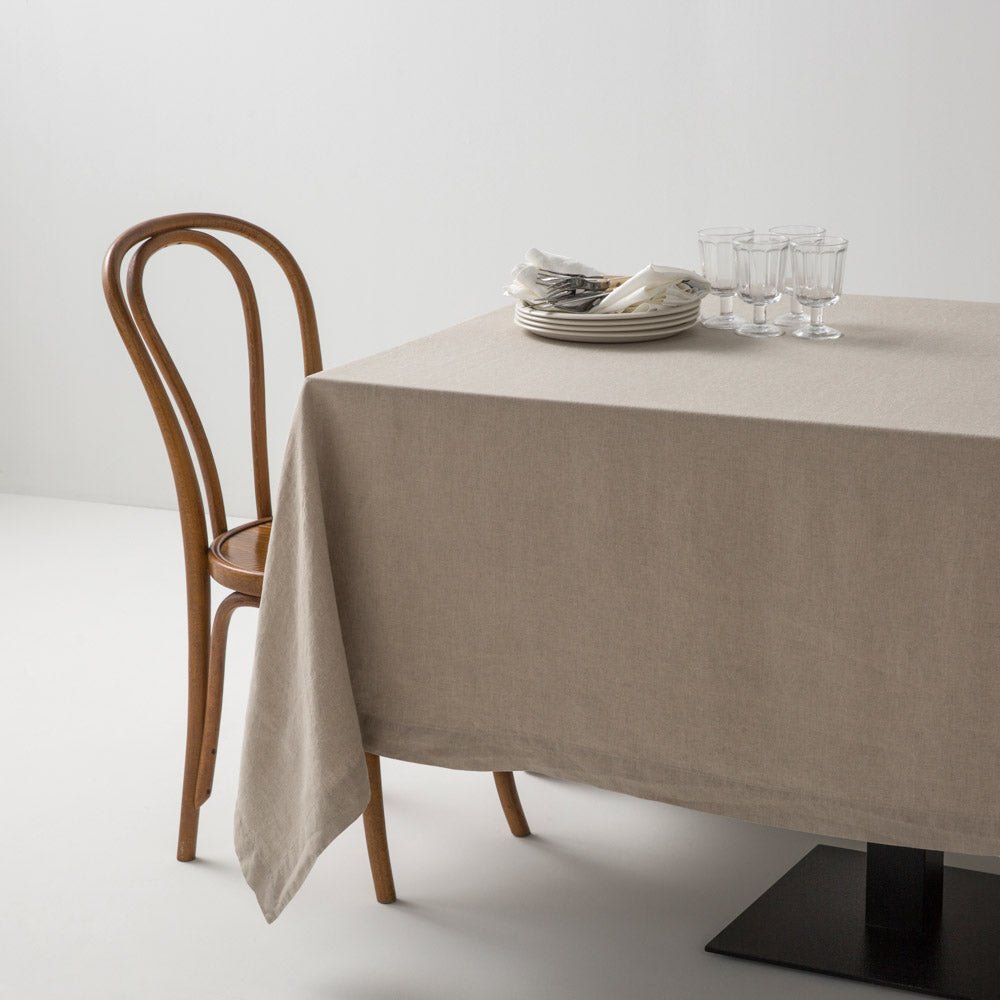 Natural washed linen tablecloth 