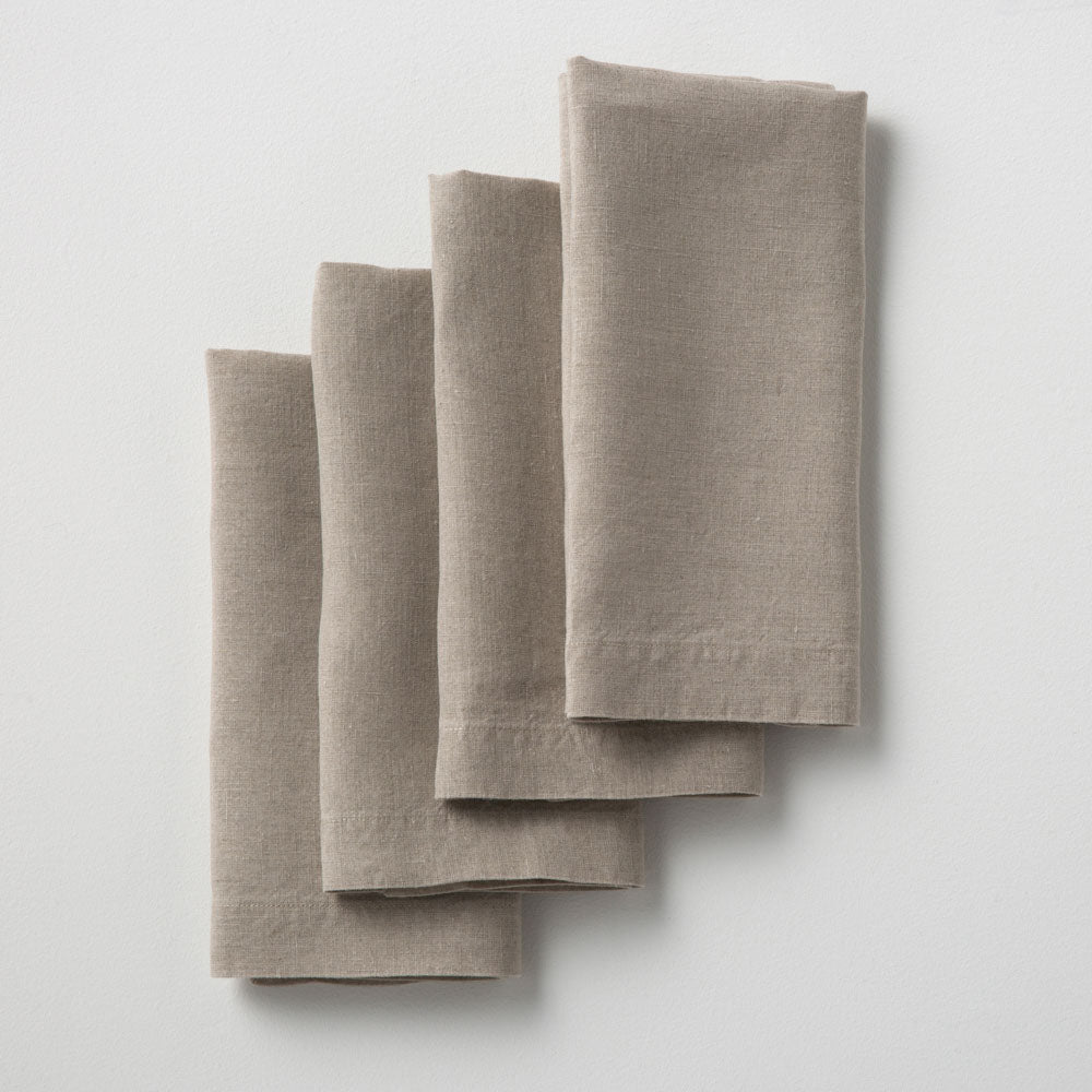 4 natural washed linen napkins 
