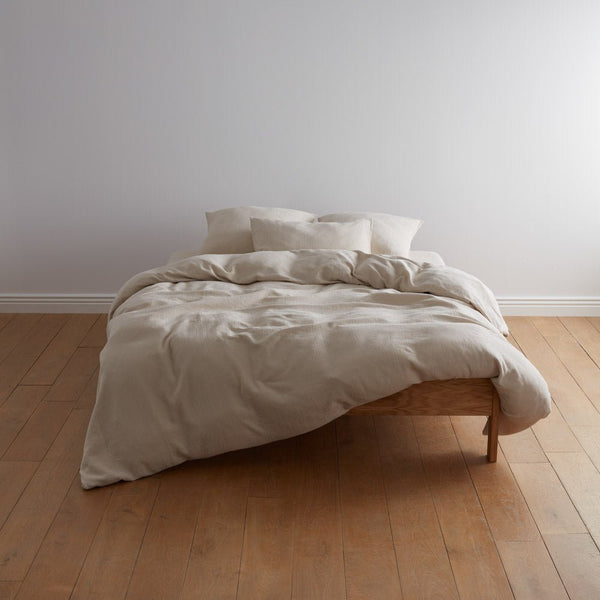 Bed linen set in sand cotton gauze